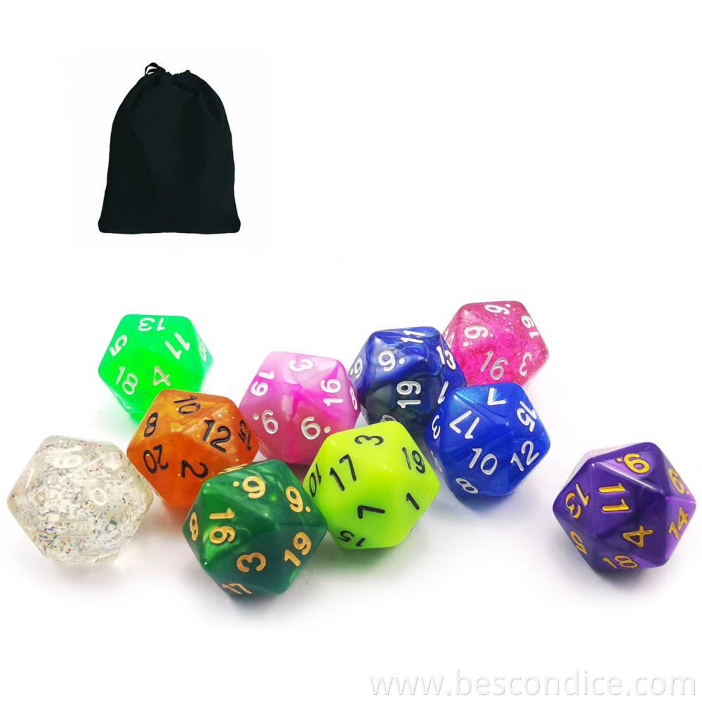 Portable 20 Sided Acrylic Number Dice Multicolor 4 Portable 20 Sided Acrylic Number Dice Multicolor 4
